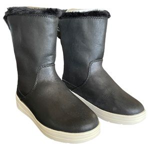 Cat & Jack™ Girls' Olive Double Zipper Slip-On Winter Shearling Style Boots SZ 2
